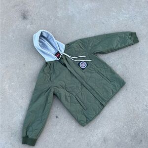 Supreme Green Jacket with Gray Hood